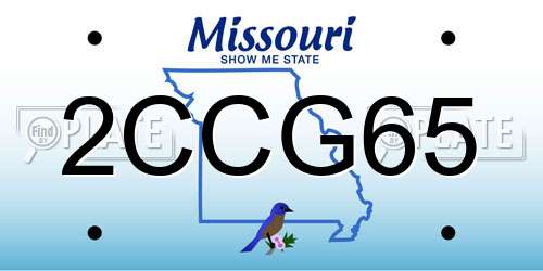 2CCG65 Missouri License Plate