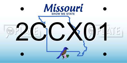 2CCX01 Missouri License Plate
