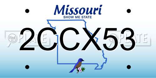 2CCX53 Missouri License Plate