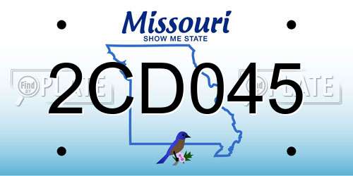 2CD045 Missouri License Plate