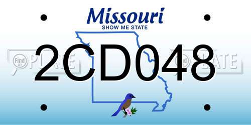 2CD048 Missouri License Plate