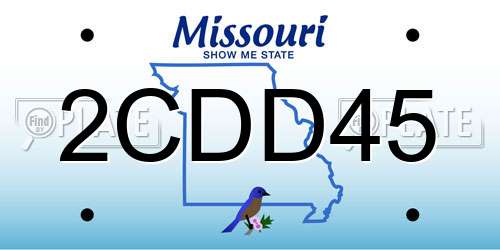 2CDD45 Missouri License Plate