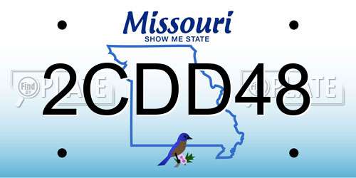 2CDD48 Missouri License Plate