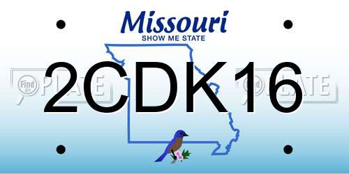 2CDK16 Missouri License Plate