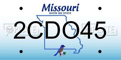 2CDO45 Missouri License Plate