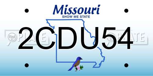 2CDU54 Missouri License Plate