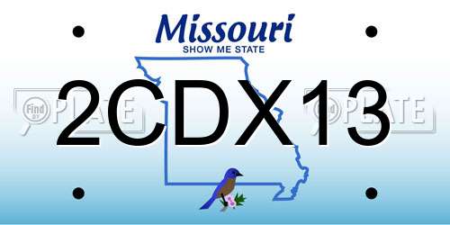 2CDX13 Missouri License Plate