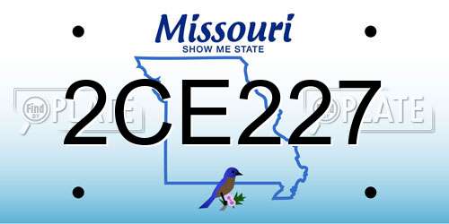 2CE227 Missouri License Plate