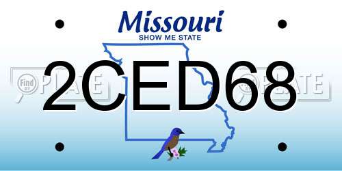 2CED68 Missouri License Plate