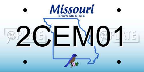 2CEM01 Missouri License Plate