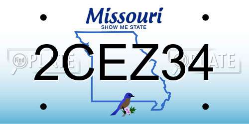 2CEZ34 Missouri License Plate