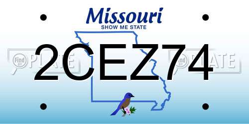 2CEZ74 Missouri License Plate