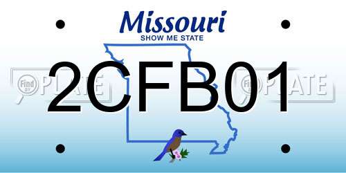 2CFB01 Missouri License Plate