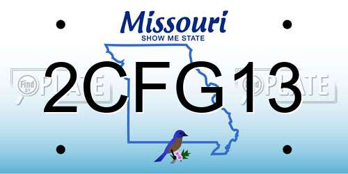 2CFG13 Missouri License Plate
