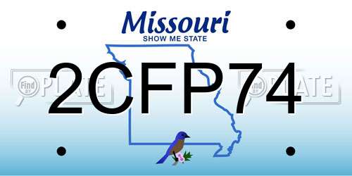 2CFP74 Missouri License Plate