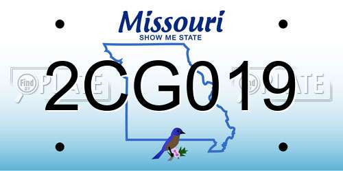 2CG019 Missouri License Plate