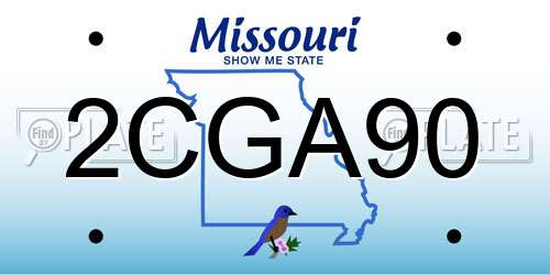 2CGA90 Missouri License Plate