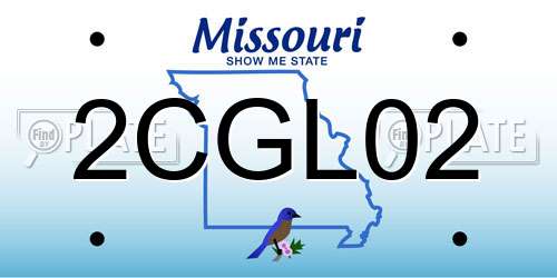 2CGL02 Missouri License Plate