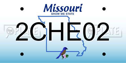 2CHE02 Missouri License Plate