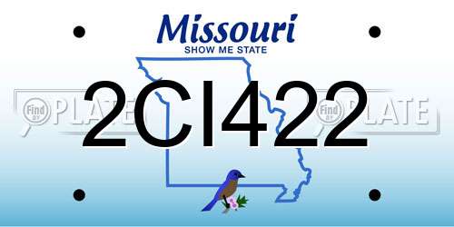 2CI422 Missouri License Plate
