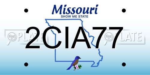 2CIA77 Missouri License Plate