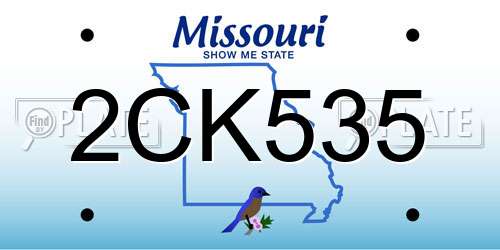 2CK535 Missouri License Plate