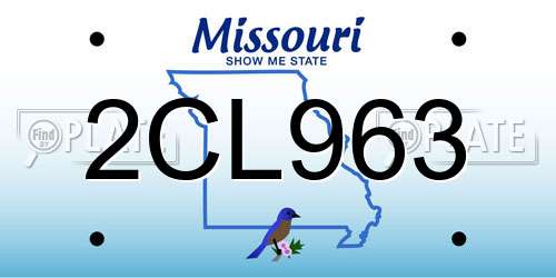 2CL963 Missouri License Plate