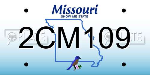 2CM109 Missouri License Plate