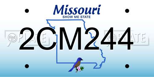 2CM244 Missouri License Plate