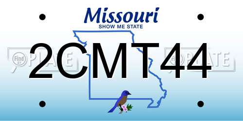 2CMT44 Missouri License Plate