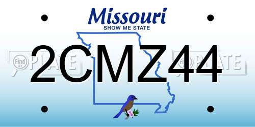 2CMZ44 Missouri License Plate