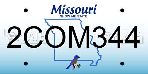 2COM344 Missouri License Plate