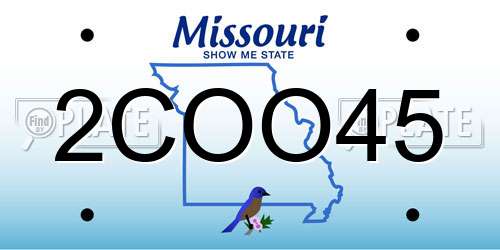 2COO45 Missouri License Plate