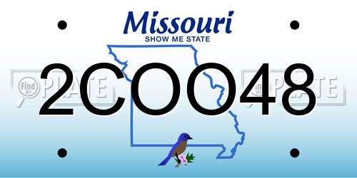 2COO48 Missouri License Plate