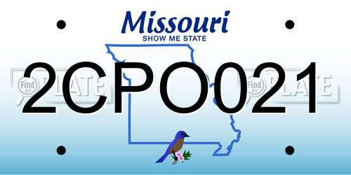 2CPO021 Missouri License Plate