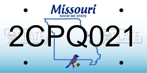 2CPQ021 Missouri License Plate