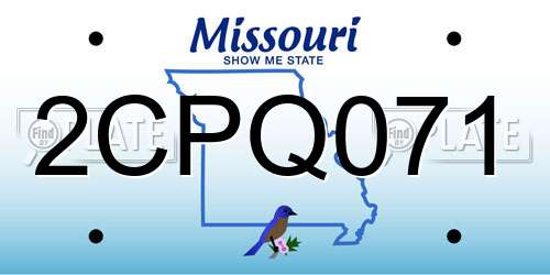 2CPQ071 Missouri License Plate