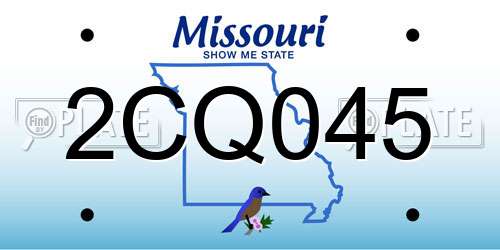 2CQ045 Missouri License Plate