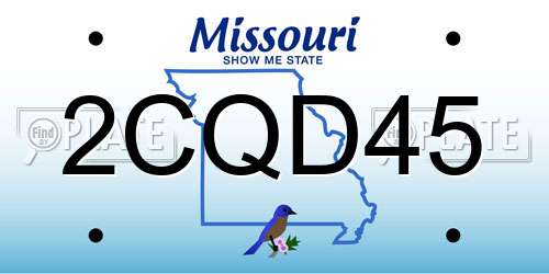 2CQD45 Missouri License Plate