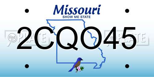 2CQO45 Missouri License Plate