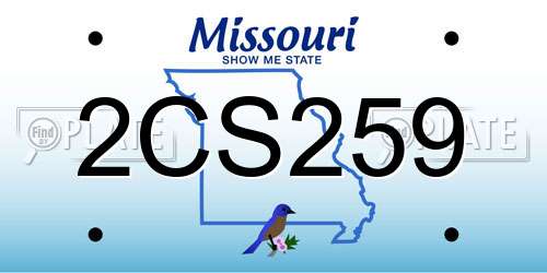 2CS259 Missouri License Plate