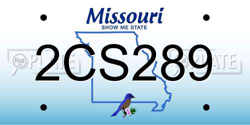 2CS289 Missouri License Plate