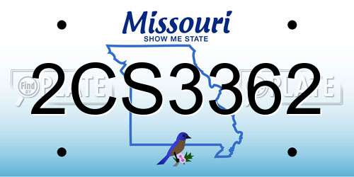 2CS3362 Missouri License Plate