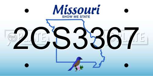 2CS3367 Missouri License Plate