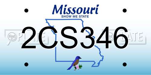 2CS346 Missouri License Plate