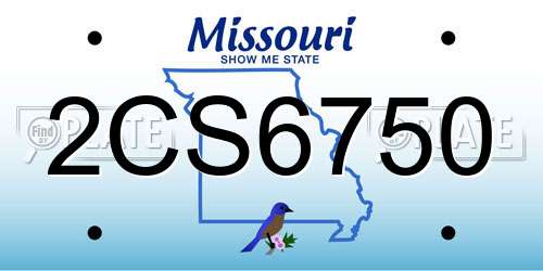 2CS6750 Missouri License Plate