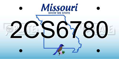 2CS6780 Missouri License Plate