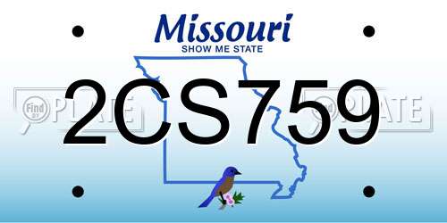 2CS759 Missouri License Plate