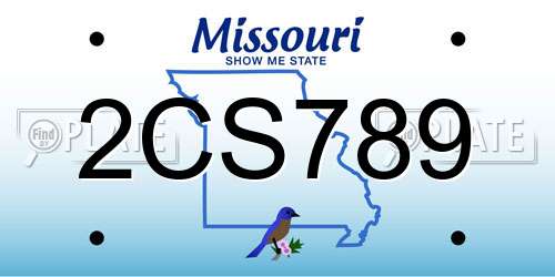 2CS789 Missouri License Plate