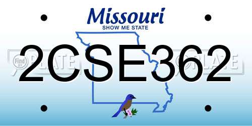 2CSE362 Missouri License Plate